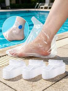 100/300/500pcs Transparent Disposable Foot Mask Bags, Foot Bath SPA Foot Mask Anti-Cracking Foot Care Tool Storage Bags - Multicolor - View 2