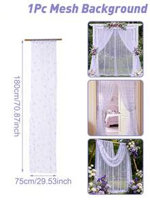 1pc Purple Butterfly Mesh Curtain, Polyester Curtain Valance, Butterfly Birthday Decoration, Home Decor, Room Decor, Suitable For Living Room, Kitchen, Bedroom, Study, Dining Room, Gallery, Cafe (Curtain Rod Not Included) - Purple Butterfly - View 10