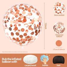 60pcs White & Rose Gold Bride-To-Be Printed Balloon Arch Kit, Includes Rose Gold Foil & Sequin Balloons, Suitable For Bachelorette Party, Bridal Shower, Wedding Party, Bachelor Party, Indoor & Outdoor Party Decorations - Multicolor - View 7