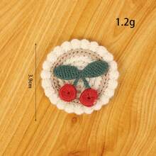 2/5/10/20pcs Cute Cherry Fabric Applique Embroidery Patches, Suitable For Clothing, Hats, Socks, Hair Accessories Or Gift Packaging Decoration - Cherry - View 8