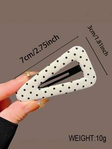 2/4件組 黑白波點鏤空三角髮夾，可愛夏季裝飾髮飾，多功能髮夾，可搭配穿搭，適合旅行、海灘穿著，絕佳禮物選擇 - 彩色 - 查看 5
