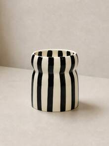 1pc Ceramic Striped Storage Canister, Tableware Organizer, Knife Holder, Eyebrow Pencil Makeup Tool Holder, Multiple Color Striped Patterns, Suitable For Kitchen Storage, Tableware Organization, Home Decor And Holiday Gifts - View 18