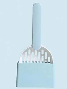 Cat Litter Scoop Plastic Cat Litter Scoop With Base Self-Cleaning Cat Litter Box Scoop Kitten Toilet Cleaning Tool Cat Supplies - Multicolor - View 3