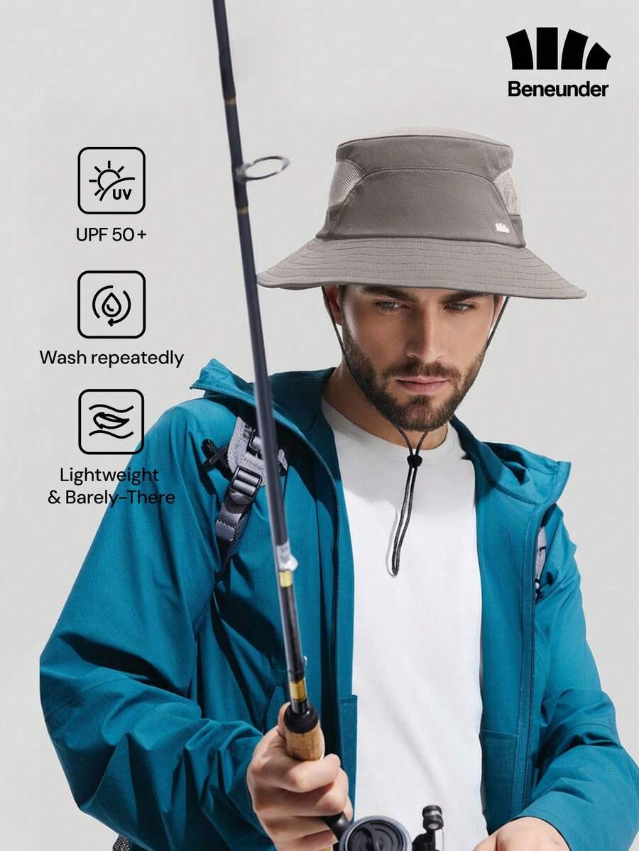 Beneunder Men's Outdoor Breathable Fisherman Sun Hat TS730 - Grey - View 1