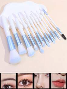 1 Set Kuas Makeup Profesional, Kuas Bedak, Kuas Perona Pipi, Kuas Eyeshadow, Kuas Bulu Mata, Kuas Makeup Wajah Multifungsi, Alat Kecantikan - MultiWarna - View 2