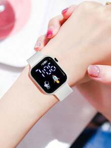 6pcs/Pink Butterfly Full Jewelry Set + Astronaut/Rocket Digital Display Electronic Watch Complete Set, Sweet And Energetic, Versatile For Children And Daily Commute, One Set Completes Your Outfit Accessories - Multicolor - View 5