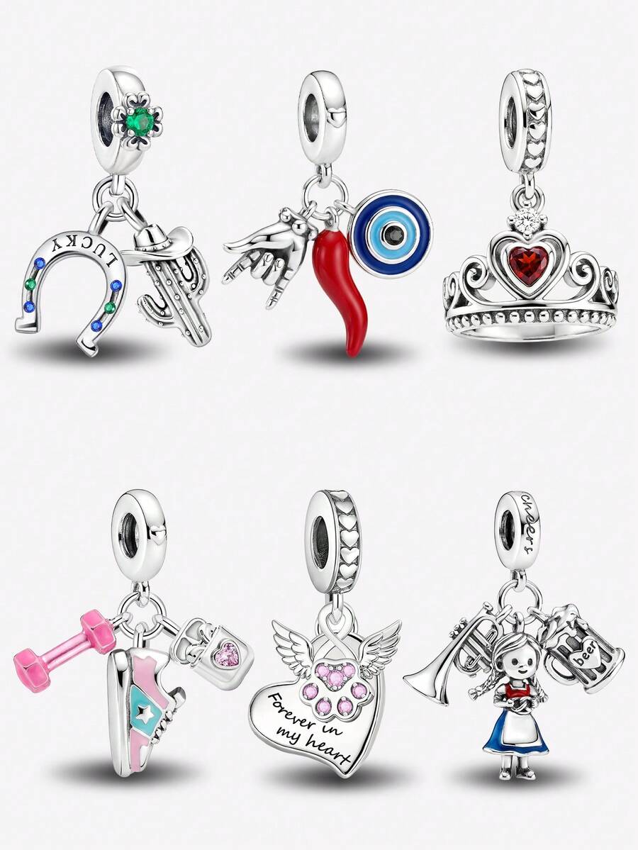 1pc Horseshoe Cactus Pendant, Suitable For Making Bracelets, Necklaces And Bangles DIY Jewelry, Perfect Gift For Women And Girls - Beads - View 1