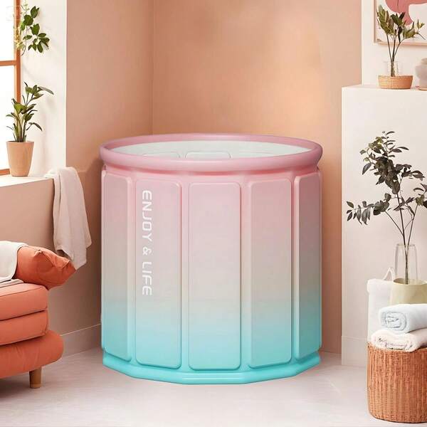 Bañera portátil grande sin instalación, con aislamiento acolchado multicapa reforzado, bañera plegable para adultos