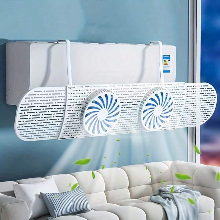 1pc Wall-Mounted Air Conditioner Vent Deflector, Windproof And Durable, Suitable For Cold And Warm Air Circulation, Home Appliance Accessory, With Retractable Vent Direction Design, Suitable For Home And Office Vent Direction