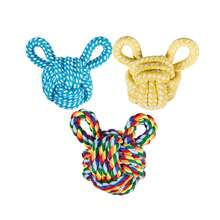 Dog Rope Knot Chew Toy With Corn Bone And Round Ball, Bright Colors To Easily Attract Pet Attention. Durable And Bite-Resistant, Helps Relieve Stress, Clean Teeth And Prevent Oral Problems. Interactive Rope Knot Toy Suitable For Puppies, Small And Medium Dogs. Dogs Stuff/Dog Toy - Multicolor - View 9