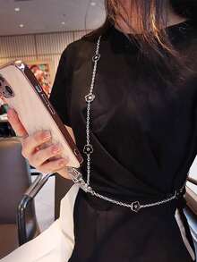 Drip Oil Flower Crossbody Phone Chain + Transparent Patch - Multicolor - View 7
