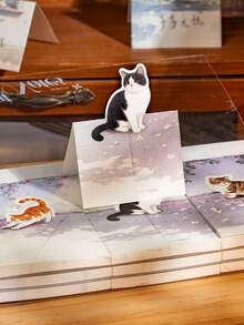 90 Hojas de Notas Adhesivas Retro de Gato Adecuadas para la Oficina - Bloc de Notas Adhesivas con Páginas de Cuadrícula de Gatitos, Diseño Lindo de Gatitos, Regalo para Amantes de Gatos, Decoración de Escritorio - Multicolor - Ver 10