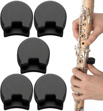 5 piezas Cojín de apoyo para el pulgar de clarinete, almohadilla protectora de goma para el pulgar de oboe, cubierta de cojín antideslizante con absorción de impactos, para la práctica diaria y la actuación de los intérpretes de clarinete y oboe