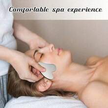 Heart-Shaped Stainless Steel Gua Sha Board - Facial And Body Massage Tool, Reduces Puffiness, Firms Skin, Portable, Smooth, Durable, Suitable For Home Spa, Self-Care And Beauty Professionals - Multicolor - View 5