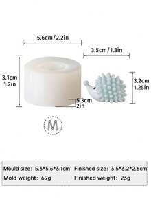 1pc/2pcs Creative Hedgehog Shaped Decorative Ornament, Fridge Magnet Mold, Silicone Material, Suitable For DIY Handmade Candle Decoration Making, Suitable For Holiday Atmosphere Decoration, Indoor Decoration Display, Fridge Magnet Model Making Mold, Reusable And Easy To Clean - White - View 11