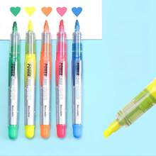 5pcs Single Tip Fluorescent Marker Pen Set, Direct Liquid Colorful Highlighter Pens For Journaling, Office, Marking And Note-Taking - 5 Pieces/set - View 9