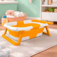 TINA DE BAÑO MODERNA PLEGABLE CON SENSOR DE TEMPERATURA NONI IS-02B - Amarillo - Ver 1