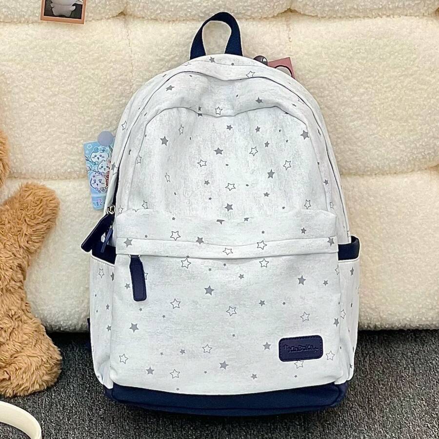 LECEY Mochila de gran capacidad de moda casual - Blanco - Ver 1