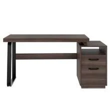 135 X 54 Cm Modern Desk In A Minimalist Style, MDF Desktop With High-Quality Steel Tubing, Super Durable, Multifunctional Storage Design, Silent Drawer, File Drawer - 棕色 - 查看 9