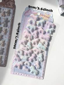 Autocollants 3D flocage Q-Lia, autocollants gaufrés motif lapin et ours, convient pour le scrapbooking DIY, les coques de téléphone, les journaux, les autocollants décoratifs, pack de recharge d'autocollants - Multicolore - Voir 3