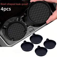 2pcs/4pcs Car Silicone Cup Holder Coasters, Non-Slip Storage Pads, Raised Anti-Spill Cup Holder Universal Round Non-Slip Pads, Car Cup Holder - A - View 2