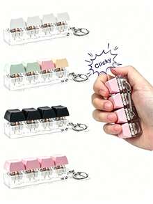 1pc Colorful Keyboard Keycap Keychain - Fun Desktop Stress Relief, Relieves Stress And Anxiety, Interesting Office Decor, Unique Gift Choice, Suitable For People With Autism Or Those Who Like Pranks. Can Relieve Stress And Anxiety. It Is Also A Perfect Gift For Holidays, Birthdays, Christmas And Parties. Dorm Room Stuff, Back To School, Dorm Essentials, Halloween Decorations, Fall Decor, Halloween - Multicolor - View 1