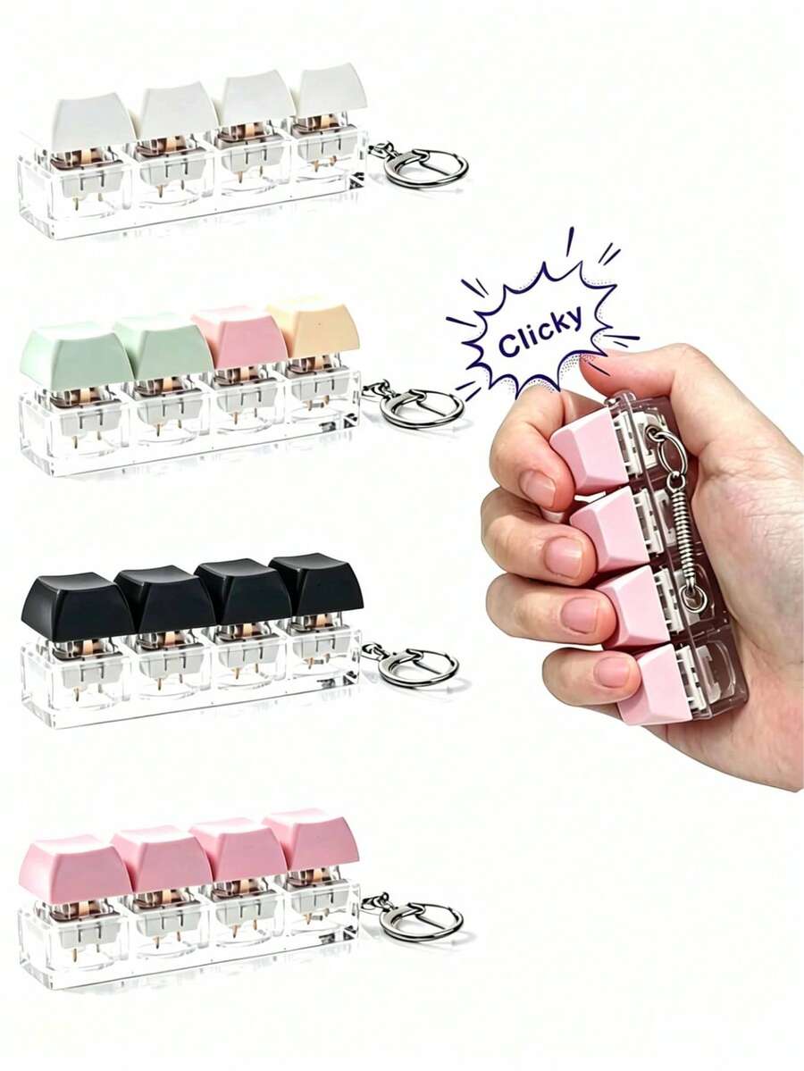1pc Colorful Keyboard Keycap Keychain - Fun Desktop Stress Relief, Relieves Stress And Anxiety, Interesting Office Decor, Unique Gift Choice, Suitable For People With Autism Or Those Who Like Pranks. Can Relieve Stress And Anxiety. It Is Also A Perfect Gift For Holidays, Birthdays, Christmas And Parties. Dorm Room Stuff, Back To School, Dorm Essentials, Halloween Decorations, Fall Decor, Halloween - Multicolor - View 1