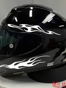 4pcs/Set Motorcycle Helmet & Car Rearview Mirror Flame Pattern Stickers, Eye-Catching Red/Orange/Black Color Scheme, Suitable For Helmets, Car Rearview Mirrors, Laptops, Water Bottles And More - Fashion Standard Stickers - 1pc - View 14