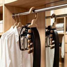 1pc Creative 5-Slot Belt Storage Hook Organizer Rack Multifunctional Wardrobe Belt Hanger Tie Scarf Accessory Universal Hook Fashion Closet Space-Saving Organizer Display Stand Wall Mount Bedroom Dorm - Multicolor - View 6