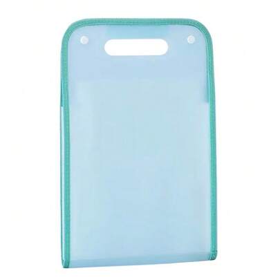 Suport vertical pentru hârtii A4, Flippy, suport portabil pentru hârtie A4 cu mâner, din PP, pentru depozitare hârtii și documente, 37x24,3 cm, albastru