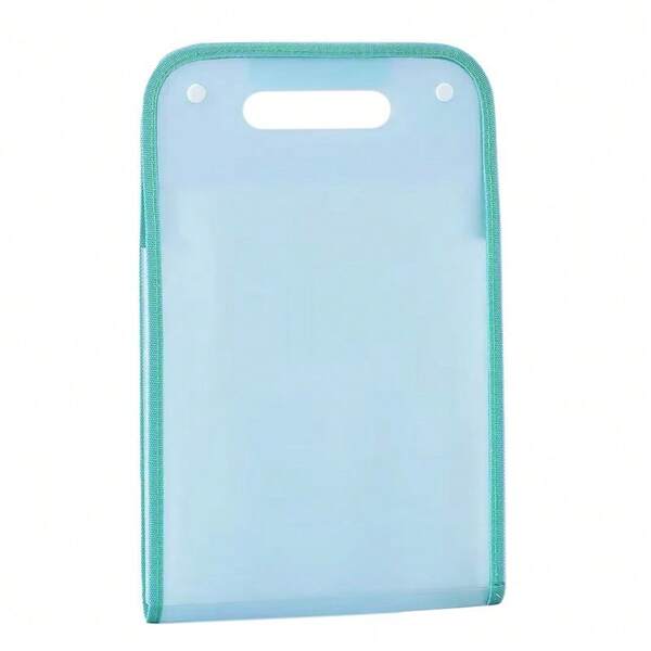 Suport vertical pentru hârtii A4, Flippy, suport portabil pentru hârtie A4 cu mâner, din PP, pentru depozitare hârtii și documente, 37x24,3 cm, albastru