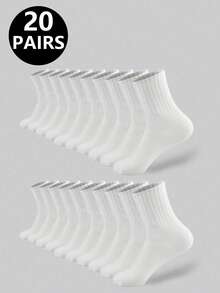 5/10/20 Pairs Unisex Casual Sports Socks, Suitable For Daily Indoor And Outdoor Wear - Multicolor - View 11
