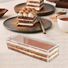 1pc Transparent Acrylic Tiramisu Mold With Lid, Detachable Rectangular Cheesecake Mold And Mousse Cake Box, Reusable Transparent No-Bake Dessert Mold With Removable Side Panels And Cake Base, Suitable For Home Kitchen And Bakery Display - Multicolor - View 6