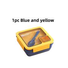 1pc Lunch Box With Utensils, Adult Bento Box, Microwave Lunch Box, With Sauce Compartment, Divided Food Storage Container, Insulated Bento Lunch Bag - Multicolor - View 11
