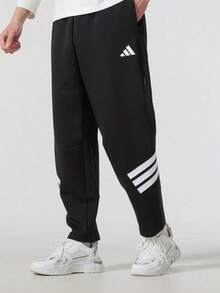 Adidas New Men's Three-Stripe Track Pants, Casual, Suitable For Running, Commuting, Training, And Sports. - Black and White - View 6
