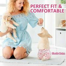 8Pcs Dog Diapers, Highly Stretchy, Leak-Proof And Breathable, Pet Sanitary Pants, Suitable For Both Male And Female Dogs, For Outing Care And Cleanliness During Their Period, Like A Diaper - Multicolor - View 6