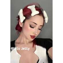 SIOTMERA Bone Hair Clips- 2Pcs  White Plush Dog Bone Alligator Clips For Cosplay Costume Party Daily Wear Hair Pins Halloween Hair Accessories - 杏 - 查看 3