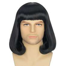 Men's Shoulder-Length Bob Wigs, Men's Full Bangs, Inner Buckle Wigs, Men's Dress-Up Wigs, Cos Wigs, Suitable For All Races, Black Shoulder-Length Bob Wigs, Halloween - Multicolor - View 7