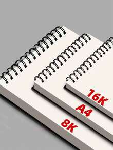 1PC 30 Sheets/Book Blank Notebook, Top Spiral Binding, Rectangular Sketch Paper, Suitable For Students, Adults And Artists, For Sketching, Painting, Note-Taking, Etc. Back To School Essential School Supplies - A - View 4