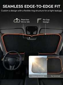 1 buah Pelindung Matahari Portabel Tahan Panas, Pelindung Matahari Kaca Depan Mobil Cakupan Penuh, Versi Titanium Perak Tebal yang Ditingkatkan, Dirancang Khusus untuk Kaca Depan Mobil, Efektif Menghalangi Sinar Matahari, Pemasangan Mudah - A - View 3