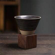 200ml Handmade Ceramic Pour-Over Coffee Cup Set | Integrated Cone-Shaped Filter And Cup Body Design | Reusable No-Filter Paper Brewing System | Rustic Stone Glaze With Wooden Tray | Suitable For Home, Office, Cafe, Camping, Travel, Tea And Coffee Lovers - Multicolor - View 16