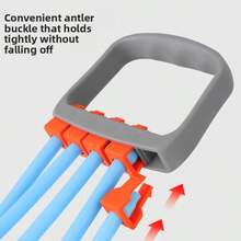 5-Level Adjustable Resistance Band With Handle, 30-150 Lbs Elastic Exercise Pull Rope Chest Expander, Suitable For Arm, Back, Leg Strength Training, Full Body Workout, Yoga Pilates, Home Fitness Equipment, Unisex - Multicolor - View 11