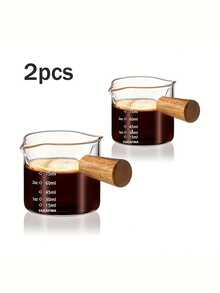 Glass Mini Coffee Cup, Small Milk Cup, Espresso Measuring Cup, Latte Cup With Tilted Spout Design. Reusable, Durable And Easy To Clean. Suitable For Holding Coffee, Milk, Juice, Sauce, Honey And More - Multicolor - View 9