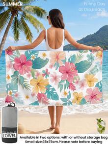 1件海灘毛巾，海灘必需品，度假與浴室裝飾，超強吸水，適用於浴室、游泳、健身、瑜伽，柔軟微纖維，輕便攜帶，防風、防曬、防沙，夏季旅行 - 彩色 - 查看 5