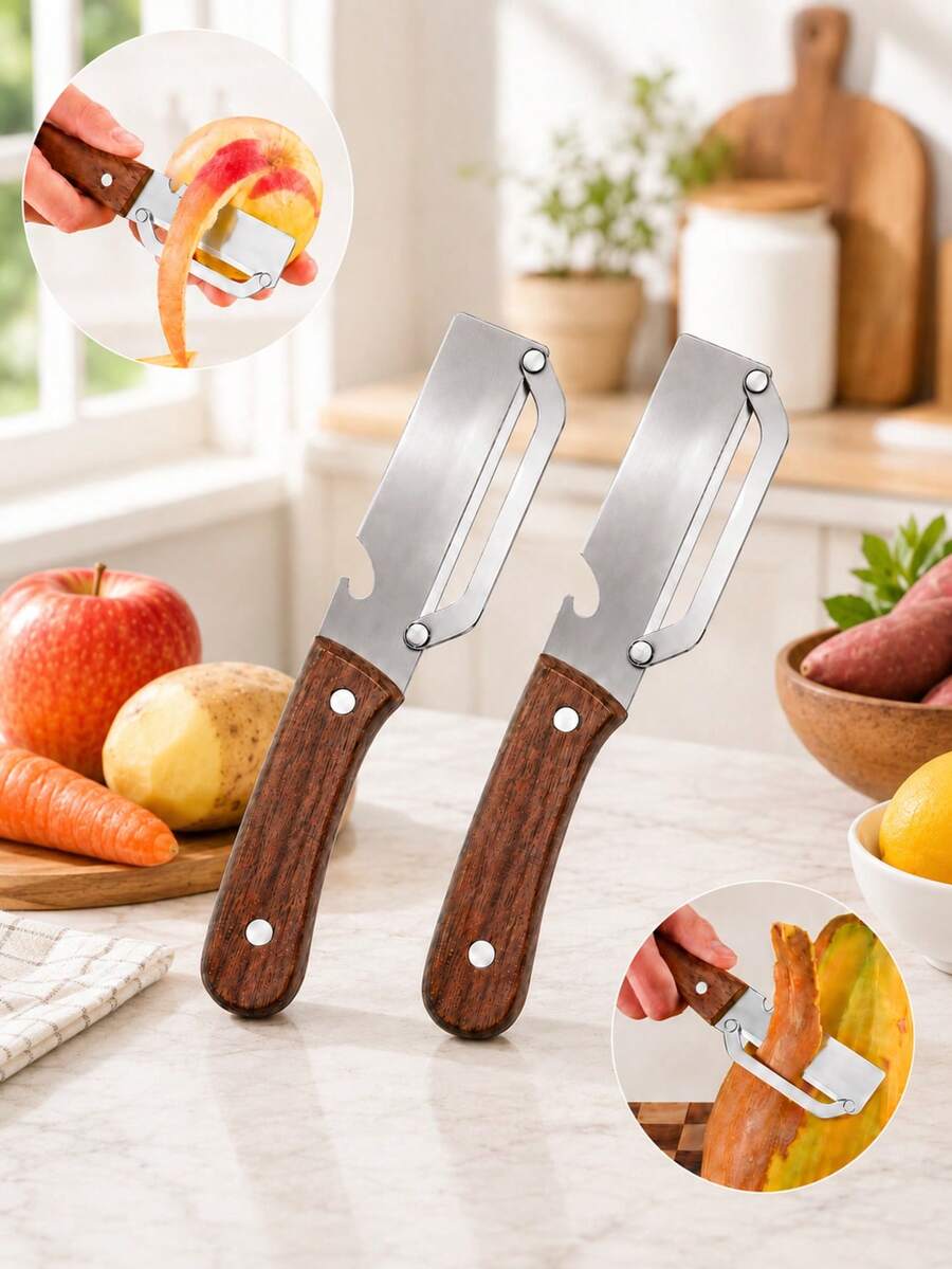 Cortador multifuncional de caña de azúcar, cortador de piña, pelador de repollo y verduras, herramienta de cocina, pelador de frutas y verduras, raspador de piel dura, herramienta de cocina para el hogar, utensilio de cocina pelador estilo de mango aleatorio contorno de hoja aleatorio