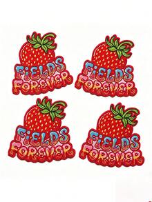 1 buah/2 buah/3 buah/4 buah Patch Stroberi Unik Musik Fields Forever Bordir Tempel Setrika - MultiWarna - View 14