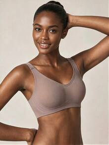 Veilyse 3pcs Simple & Comfortable Sports Bras For Women, Wireless, Solid Color For Summer - Multicolor - View 3