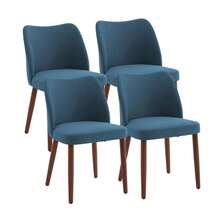 Techigher 4-Piece Dining Chair Set, Upholstered Dining Chair, Kitchen Chairs With Solid Wood Legs & Wing Backrest For Kitchen, Living Room, Café - Multicolor - View 12