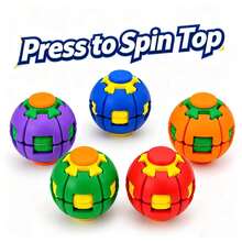 Rotating 3D Printed Stress Relief Fingertip Ball, Squeezable And Pressable, Anti-Anxiety Desktop Fidget Toy, Premium Gift - Multicolor - View 3