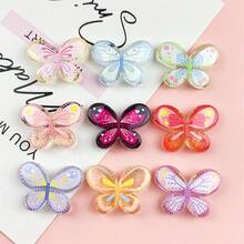 10pcs Acrylic Double-Sided Colorful Butterfly Perforated Beads DIY Jewelry Making Supplies Accessories Random Color - Butterfly - View 3